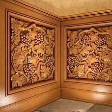 Carved insert N-262 from wood, interior decoration, "Grape" collection