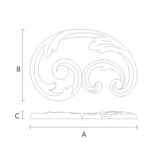 Wooden decorative element N-292L with pattern drawing