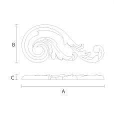 Elegant Carved Insert from Oak or Beech N-293R Drawing