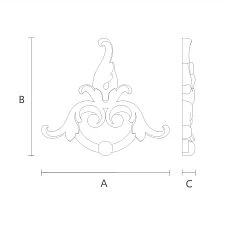 Carved wooden inlay N-302 drawing