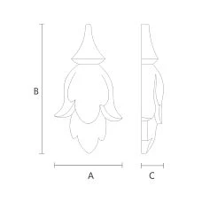 Decorative element for furniture and walls made of wood, diagram