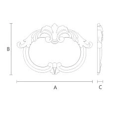 Strict carved wooden inlay from solid oak or beech N-314 drawing
