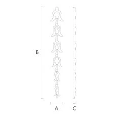 Decorative wooden element for wall, furniture or door - carved applique N-316 drawing