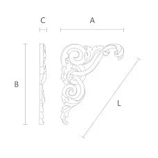 Insert for furniture and facades from solid wood N-322L drawing
