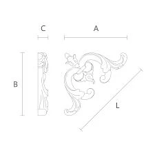 Solid Wood Inlay N-324 for Furniture and Facades, Diagram