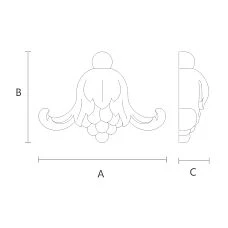 Wooden Mount with Carving - Inlay N-325 Drawing