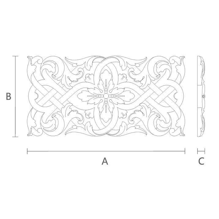 Wooden decor in the form of carved overlay N-340 drawing