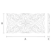 Wooden decor in the form of carved overlay N-340 drawing