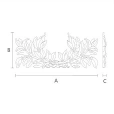 Elegant carved wooden overlay with asymmetrical blueprint design