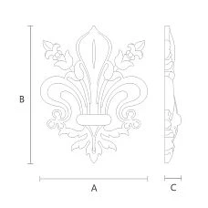 Wooden inlay with artistic carving for furniture and interior decoration drawing