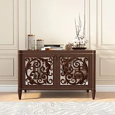 Carved wooden decor on a chest, carved panel N-356R