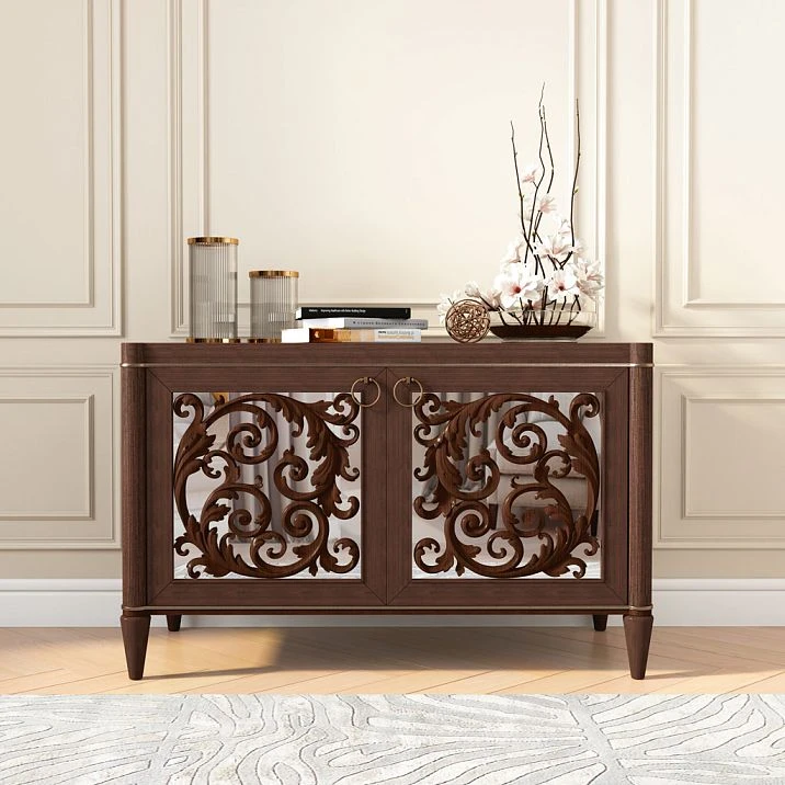 Carved wooden decor on a chest, carved panel N-356R