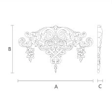 Pattern of wooden carved insert with plant motif