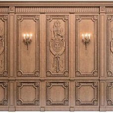 Carved applique N-376 on the wall, interior photo