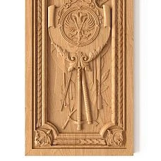 Carved applique N-376, photo of details of the coat of arms