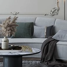 Decorative connecting element N-399.1 in the design of a wall panel above the sofa