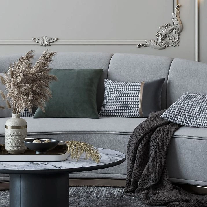 Decorative connecting element N-399.1 in the design of a wall panel above the sofa