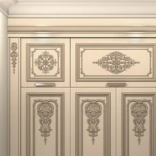 Beech wood decor on furniture facades, carved applique N-421