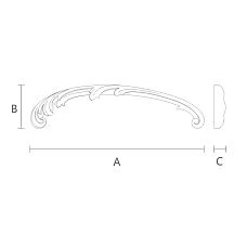 Wooden decorative element, carved, for creating coziness and harmony in interior - decorative applique N-429L drawing
