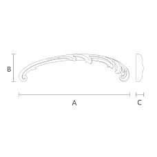 Carved wooden item for decorating furniture and interior N-429R