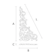 Wooden carved inlay N-441L - beautiful and inexpensive wooden decoration drawing