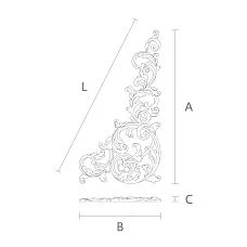 Carved wooden decor overlay N-441R for surface decoration drawing