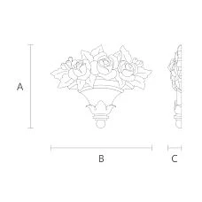 Wooden decor with openwork bouquet N-462.2 drawing