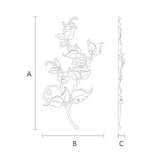 Carved Wooden Inlay N-467L - Drawing