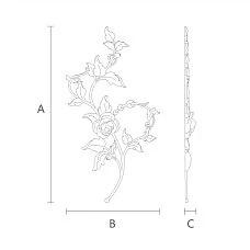 Wooden carved inlay N-469R: drawing