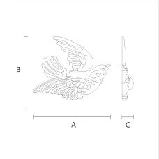 Carved Applique N-476L in the Shape of a Bird &mdash; Drawing