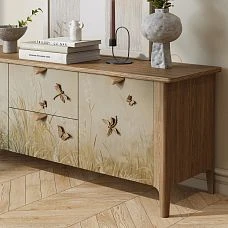 Carved Overlay N-480 for a drawer, butterfly and dragonfly on an interior photo