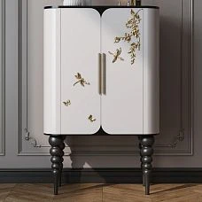 Carved Overlay N-480 dragonfly made of solid beech and oak for furniture fronts