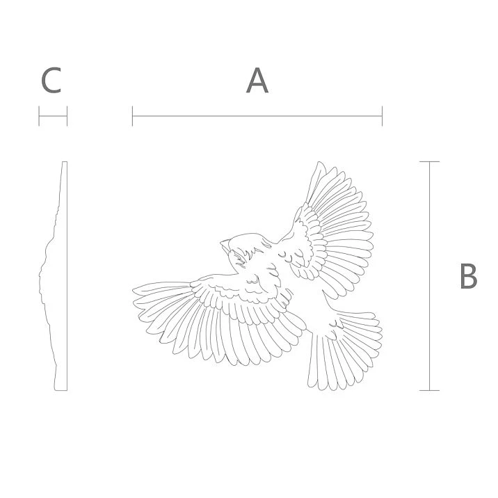 Drawing of wooden decor N-492R with dimensions.
