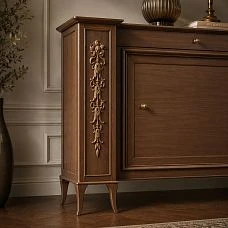 Carved overlay N-501 made of oak or beech for decorating furniture facades, doors, and interiors.