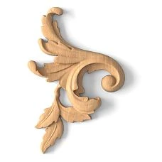 Wooden overlay with wood carving and 3D effect