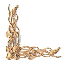 Carved Overlay N-086 from Wood with Floral Ornament