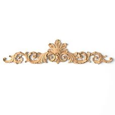 Overlay N-249 for furniture and facade decoration with floral motif carving