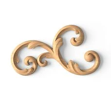 Decorative wooden element with carving