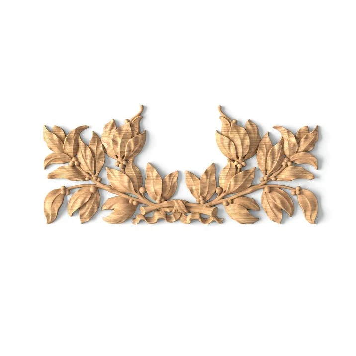 Carved wooden overlay N-348 with floral pattern in Baroque style