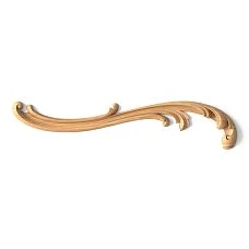 Wooden decor in the form of a branch with leaves and flowers - overlay N-427L, carved