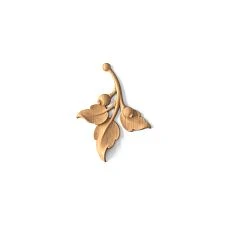 Carved Wooden Inlay with Branch and Leaves N-470L