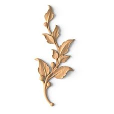 Wooden carved applique with branch and leaves N-472L