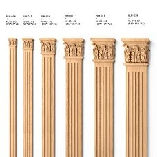 Interior pilaster PLM-019 made of solid wood, drawing for capital dimensions