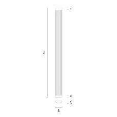 Carved pilaster PLM-020 made of cherry wood