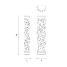 Decorative Wooden Column PLM-023 for Home Drawing
