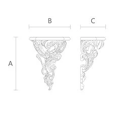 Carved Shelf PKR-001 Drawing