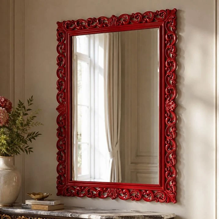 Carved frame RM-020 for a mirror in a formal interior space.