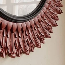 RM-026 wooden mirror frame with detailed petal relief for creating a sense of lightness and natural harmony in classic interiors