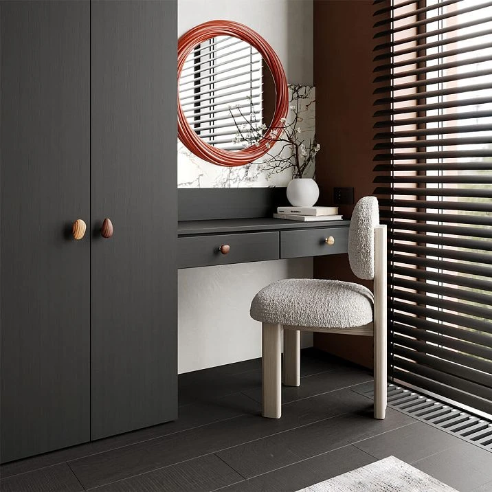 RM-035 carved MDF mirror frame in Art Deco style with twisted threads for modern living rooms, hallways, and bedrooms