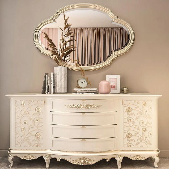 Wooden frame molding for mirror in interior, carved frame RM-036 from MDF